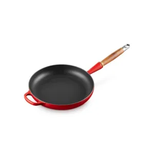 10.25" Signature Cast Iron Fry Pan w/ Alpine Wood Handle, Cerise