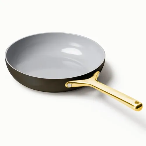 10.5" Iconics Nonstick Ceramic Fry Pan Black/Gold