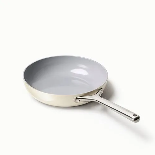 10.5" Nonstick Ceramic Fry Pan, Cream