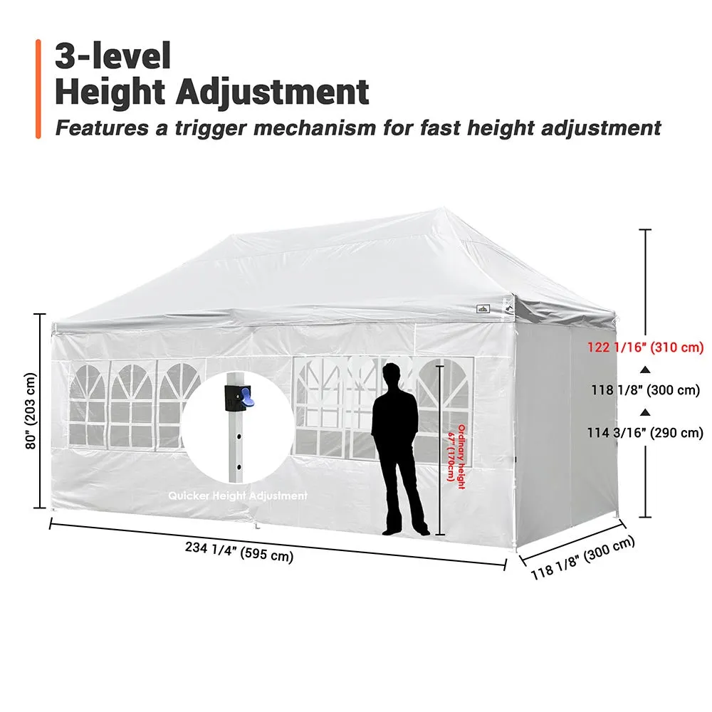 10'x20' Waterproof Pop Up Canopy Tent with Sides