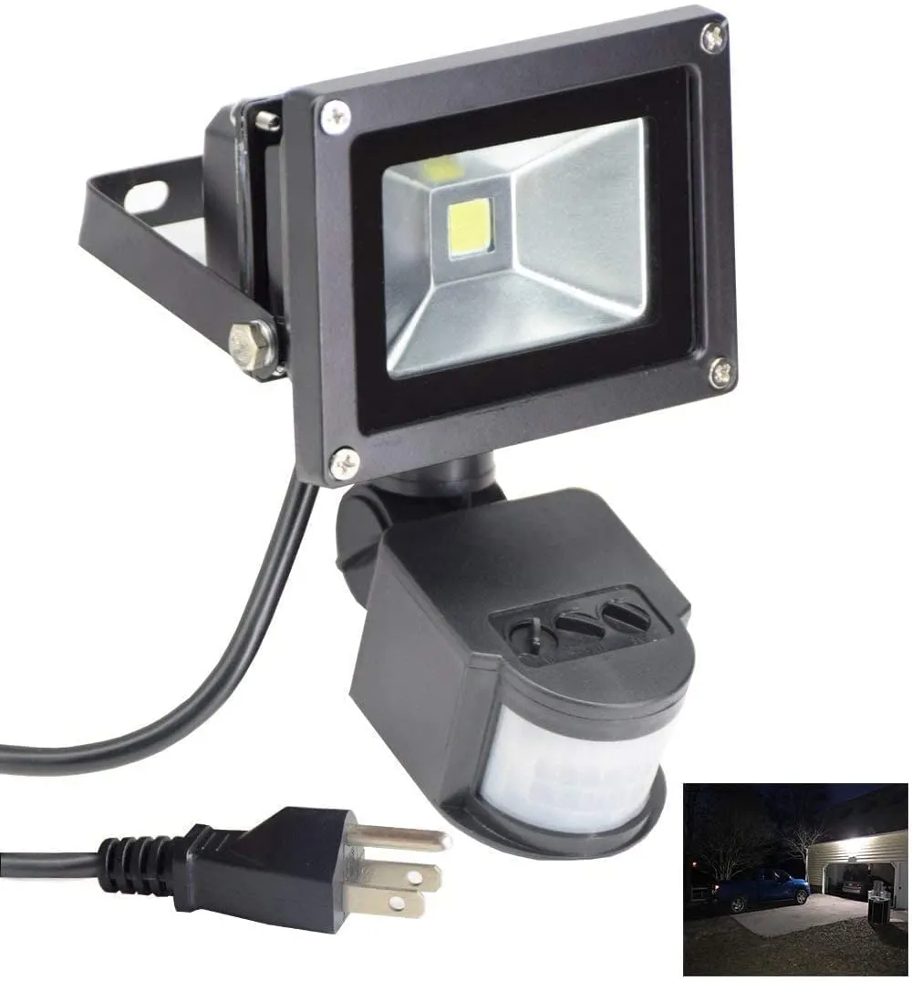 20W Led Motion Sensor Flood Lights Outdoor, 6000K, Cool White, 1600lm