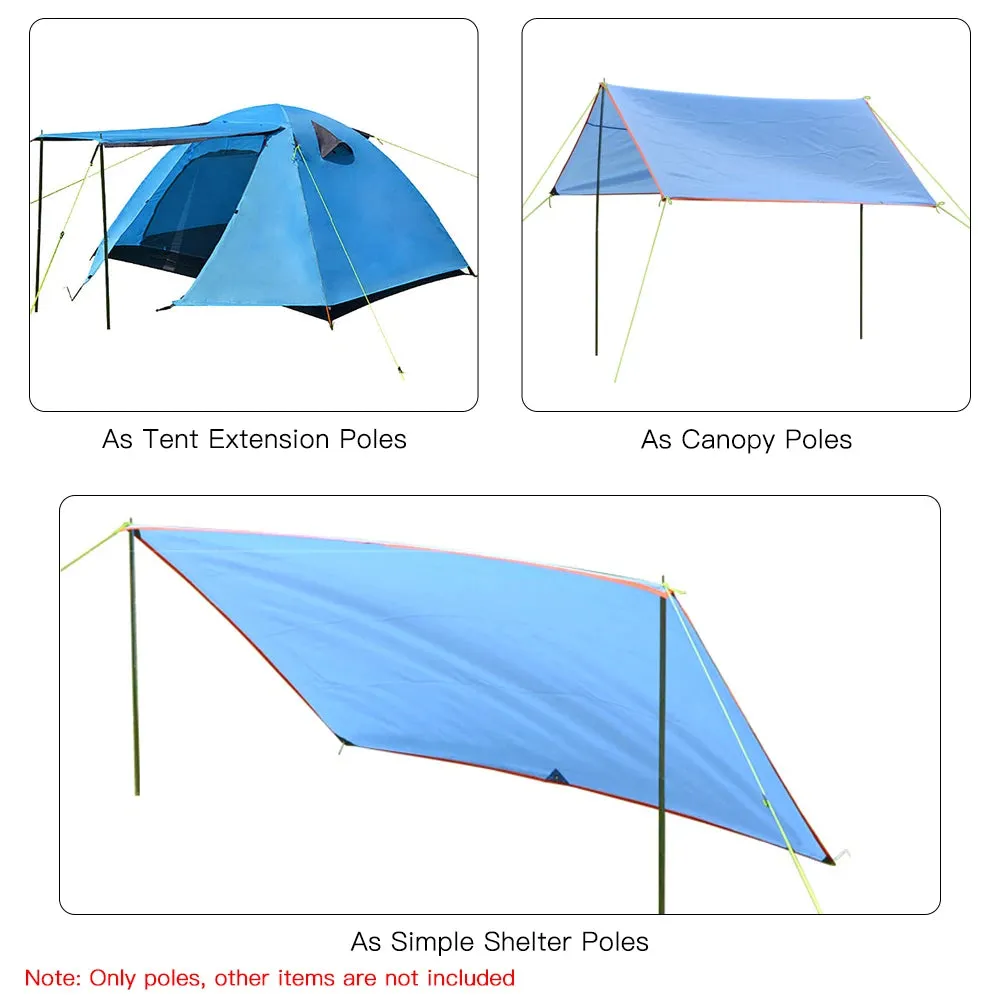 2pcs/Set Outdoor Tent Canopy Poles Tent Canopy Support Rods Awning Frames Canopy Awning Frame Camping Tent Accessories