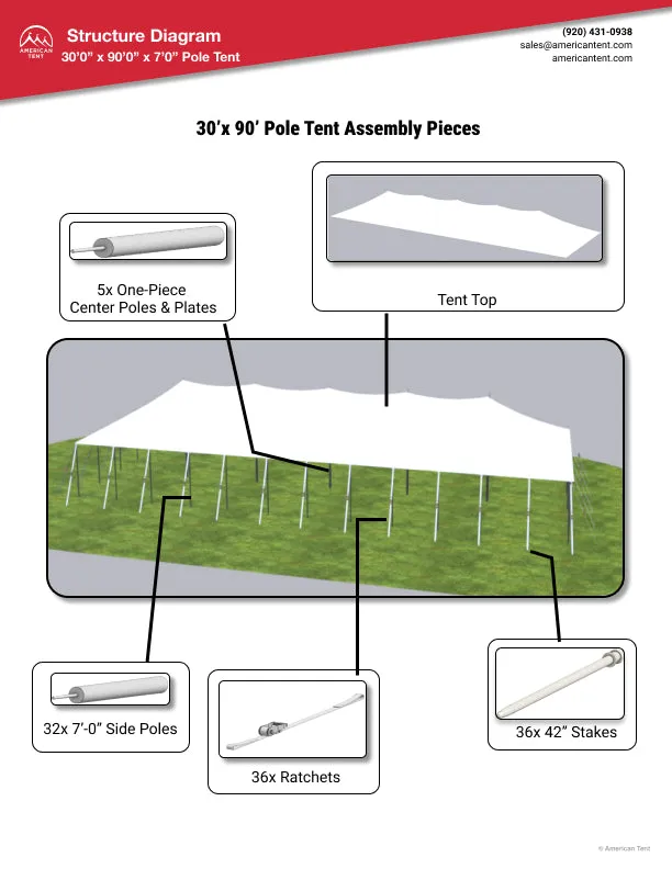 30x90 Pole Tent