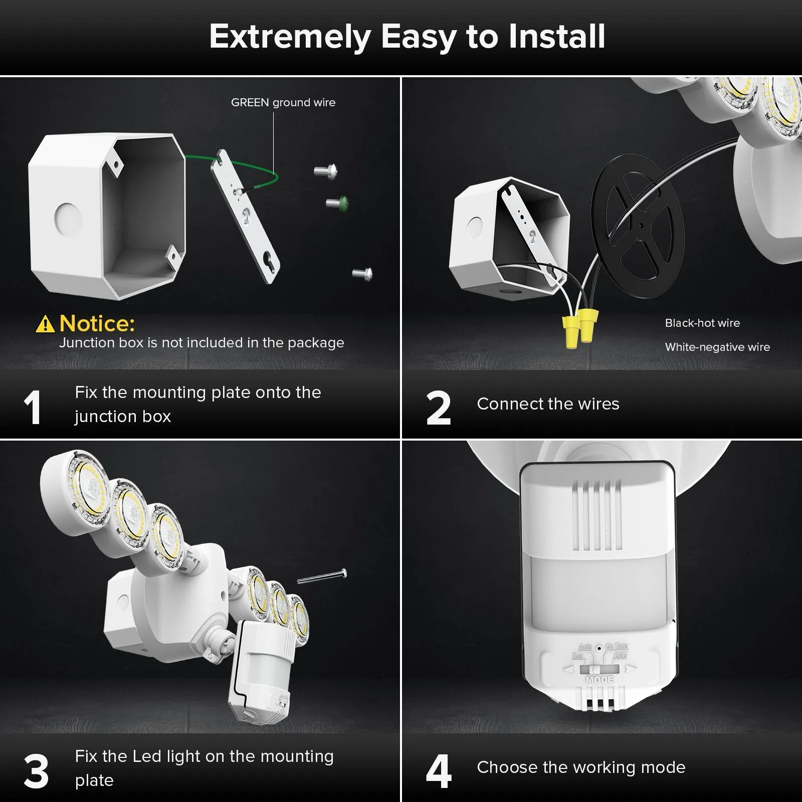 45W LED Security Light (Dusk to Dawn & Motion Sensor) EU/UK ONLY