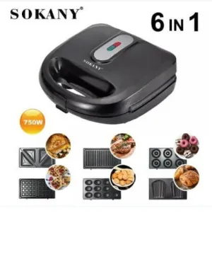 6 in 1 Sandwich Maker   Waffle Maker   Grill   Toaster