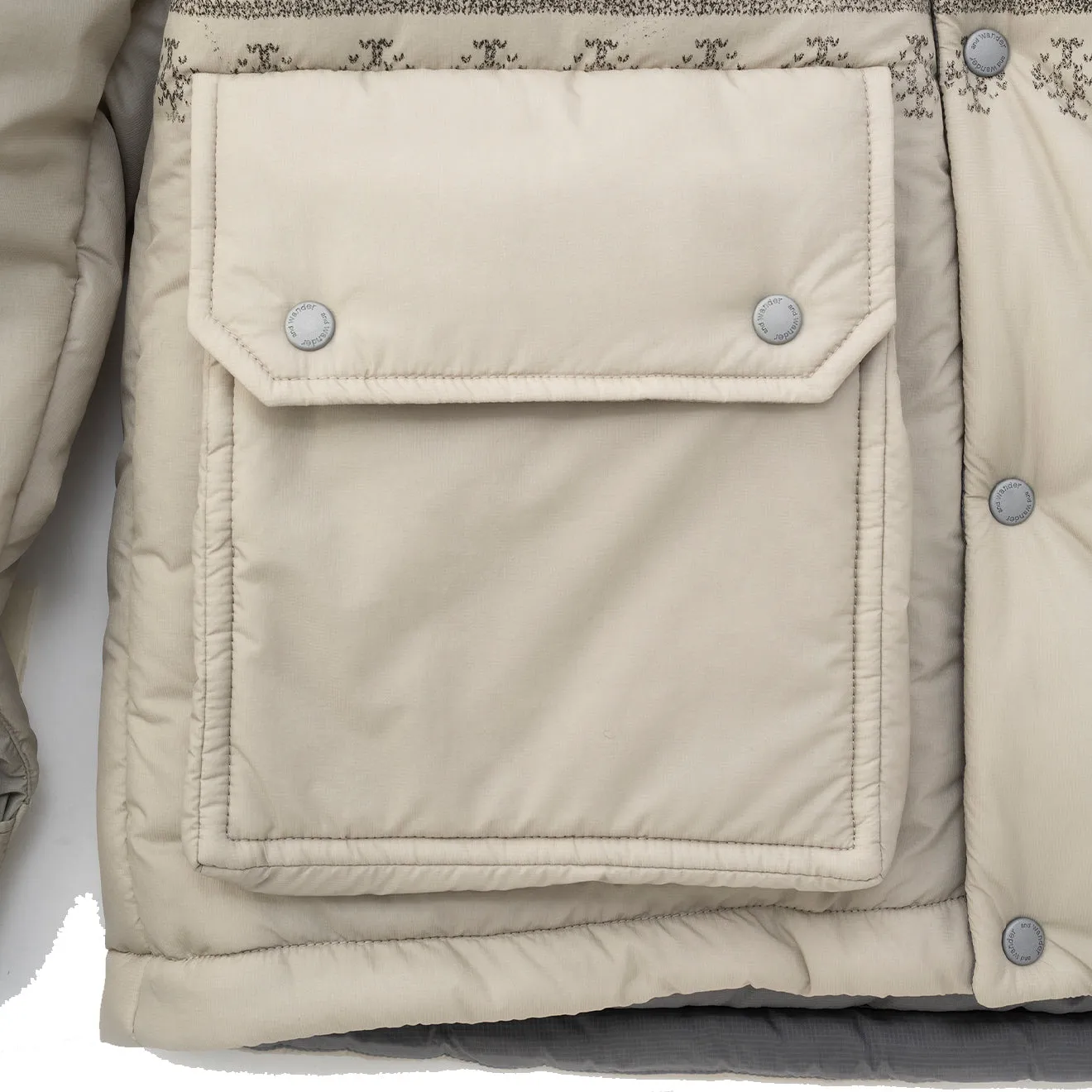 And Wander x Maison Kitsune Nordic Border Insulation Jacket Beige