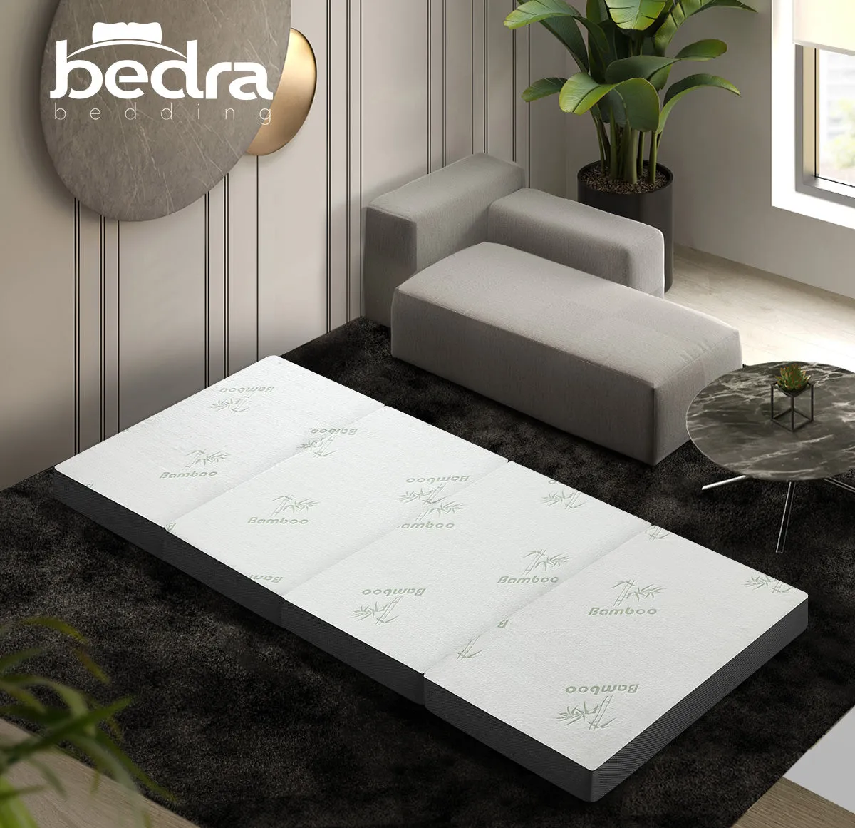 Bedra Foldable Mattress Bamboo 4 Fold Folding Mattresses Camping Floor Cushion