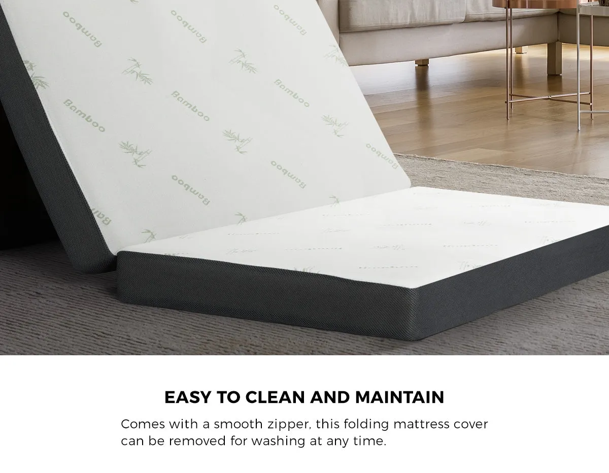 Bedra Foldable Mattress Bamboo 4 Fold Folding Mattresses Camping Floor Cushion