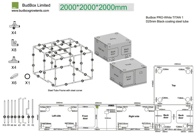 Bud Box Pro Tent Silver - 200 x 200 x 220cm