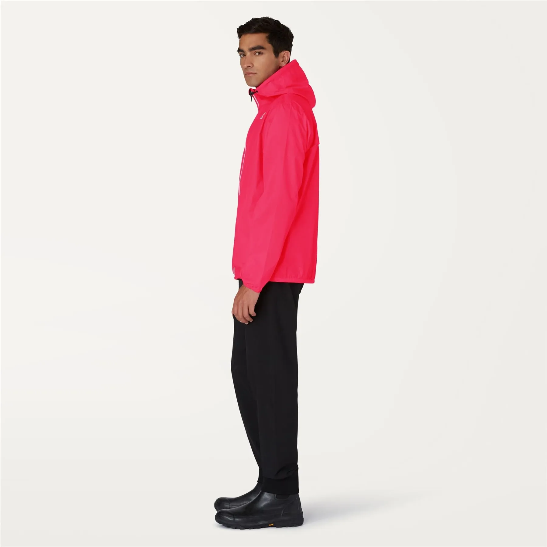 Claude - Unisex Packable Full Zip Waterproof Rain Jacket in Pink Intense