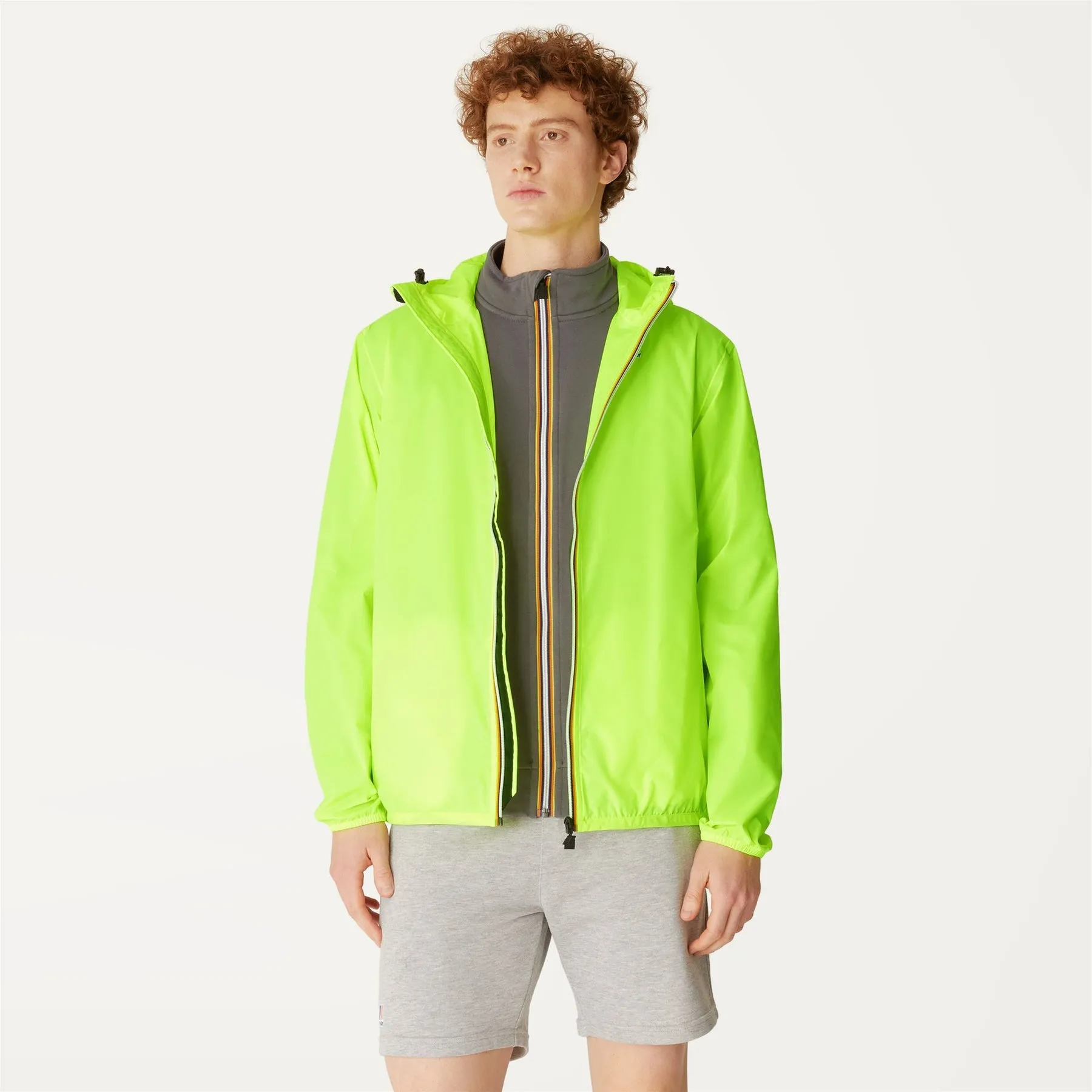 Claude - Unisex Packable Full Zip Waterproof  Rain Jacket in Yellow Soleil