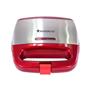 Crimson Edge Non-Stick Electric Griller,Sandwich Maker, Toaster |750 Watt| Auto Temp, LED indicator| Cool Touch Handle, Buckle Clip Lock| Grill Sandwiches, Bread, Kebabs, Paneer,Tikkis and Quesadillas| Oil Free Toasting| 2 Year Warranty