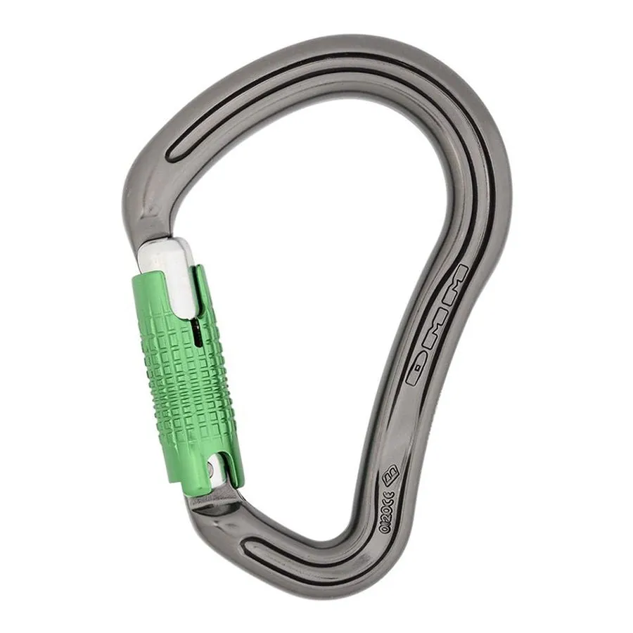 DMM 30kN Boa HMS Locksafe Climbing Carabiner - Titanium / Green