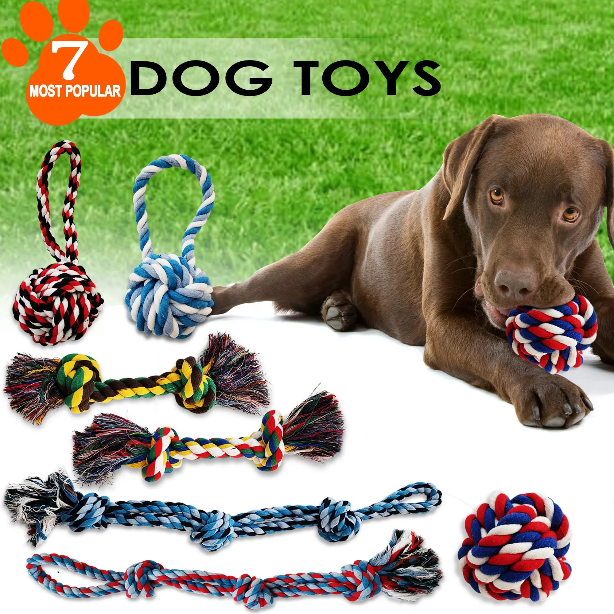 Durable Dog Rope Toys Cotton Ropes For Medium - Large Dog - Aggressive Chewers - Tug