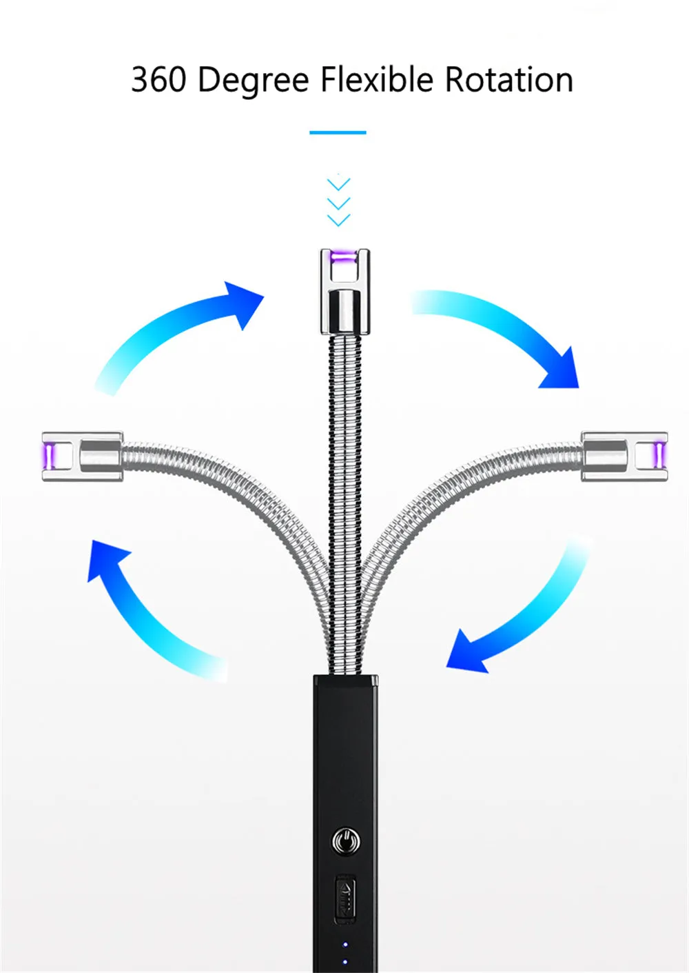 Electric Lighter | Multipurpose Rechargeable USB Electric Lighter with Squared Handle and Flexible Top