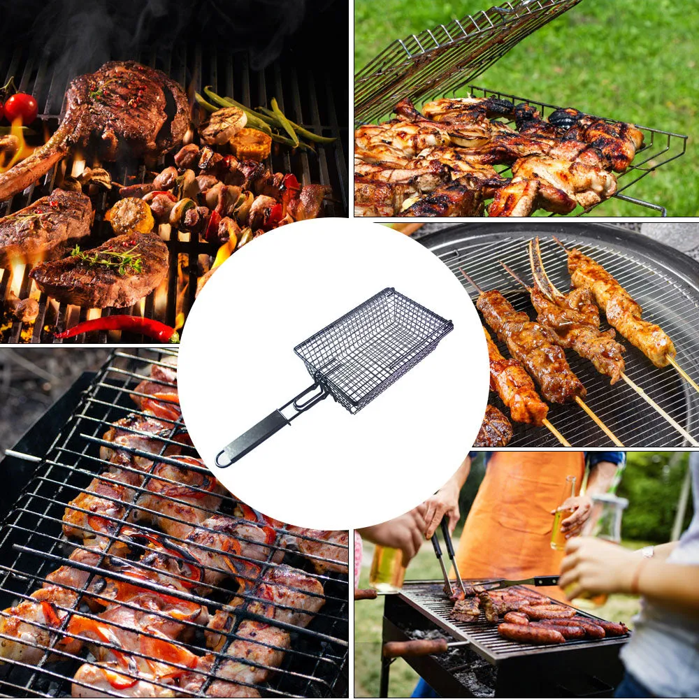 Grilling Nonstick Grill Basket with Lid