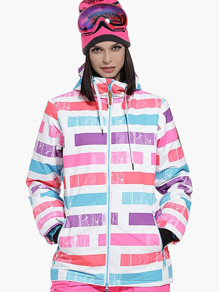 High Waterproof Windproof Thermal Warm Colorful Women's Ski Jackets