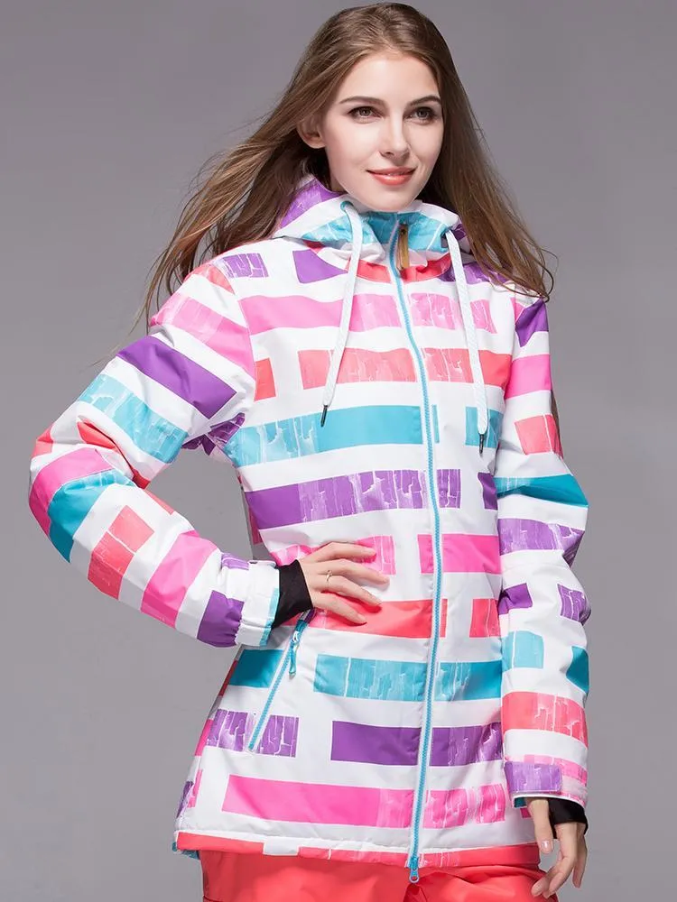 High Waterproof Windproof Thermal Warm Colorful Women's Ski Jackets