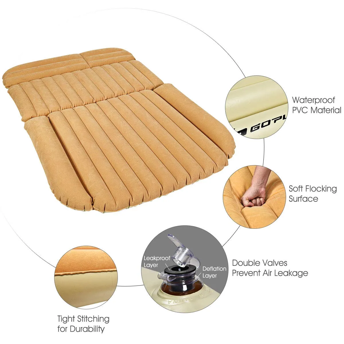 KOMFOTT Car Air Mattress Back Seat Inflatable Blow Up Folding Camping Traveling Bed Mattress