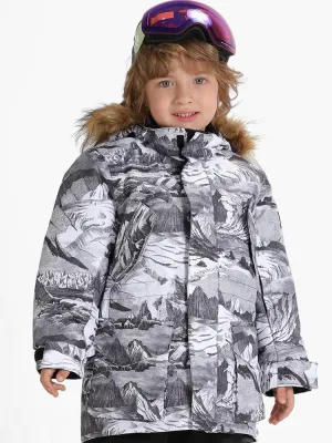 Landscape Painting Winter Kids Colorful Snowboard Jacket