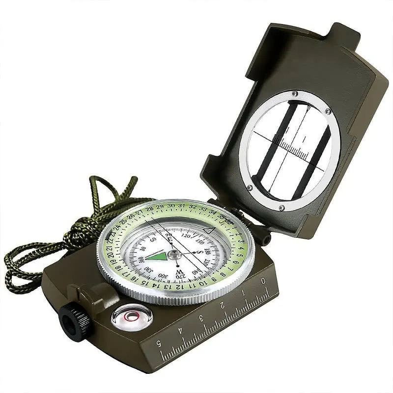 MLC1 Professional Military Lensatic Sighting Metal Compass with Carrying Pouch Stealth Angel Survival