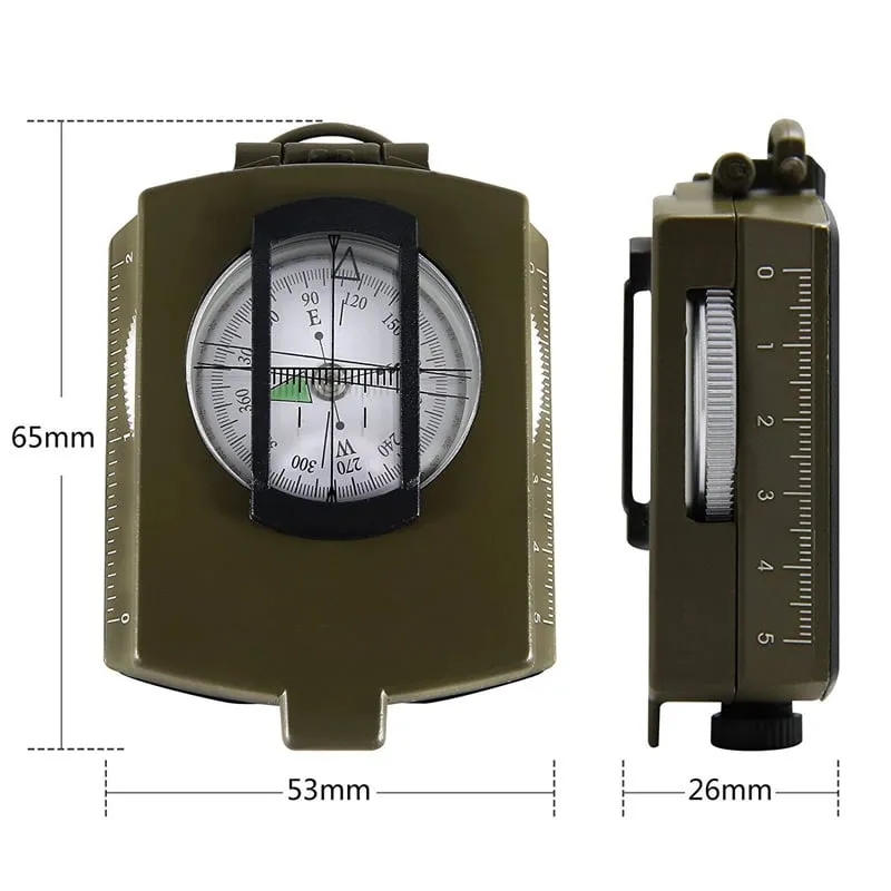 MLC1 Professional Military Lensatic Sighting Metal Compass with Carrying Pouch Stealth Angel Survival