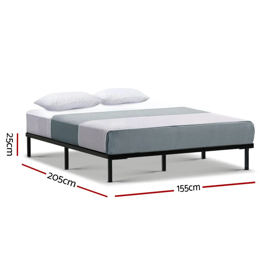 Queen Package | Ted Metal Bed Black & Glay Bonnell Spring Mattress (Medium Firm)