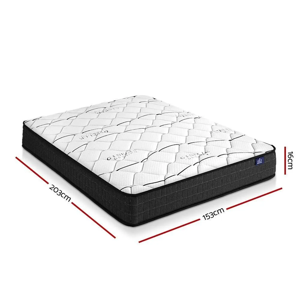 Queen Package | Ted Metal Bed Black & Glay Bonnell Spring Mattress (Medium Firm)