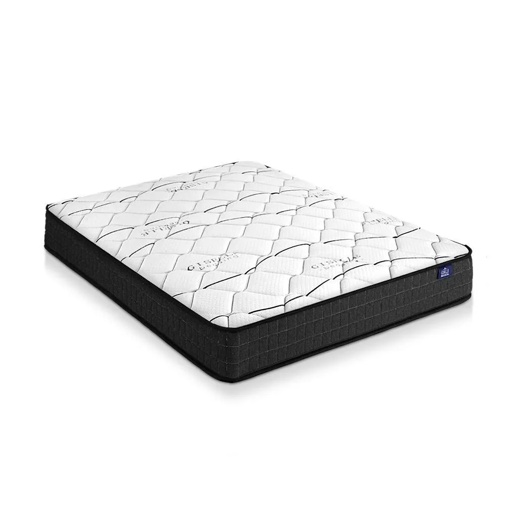 Queen Package | Ted Metal Bed Black & Glay Bonnell Spring Mattress (Medium Firm)