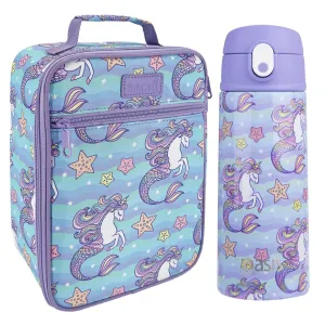 Sachi Insulated Lunch Bag & Bottle Bundle - Mermaid Unicorns