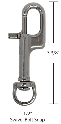 Stainless Swivel Bolt Snap Ergonomic 1/2"x 3 3/8"