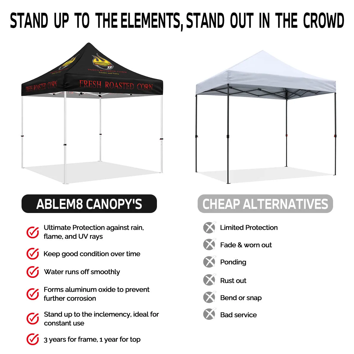 Tents for Food Vendors-10x10 Roasted Corn Outdoor Canopy and Tents