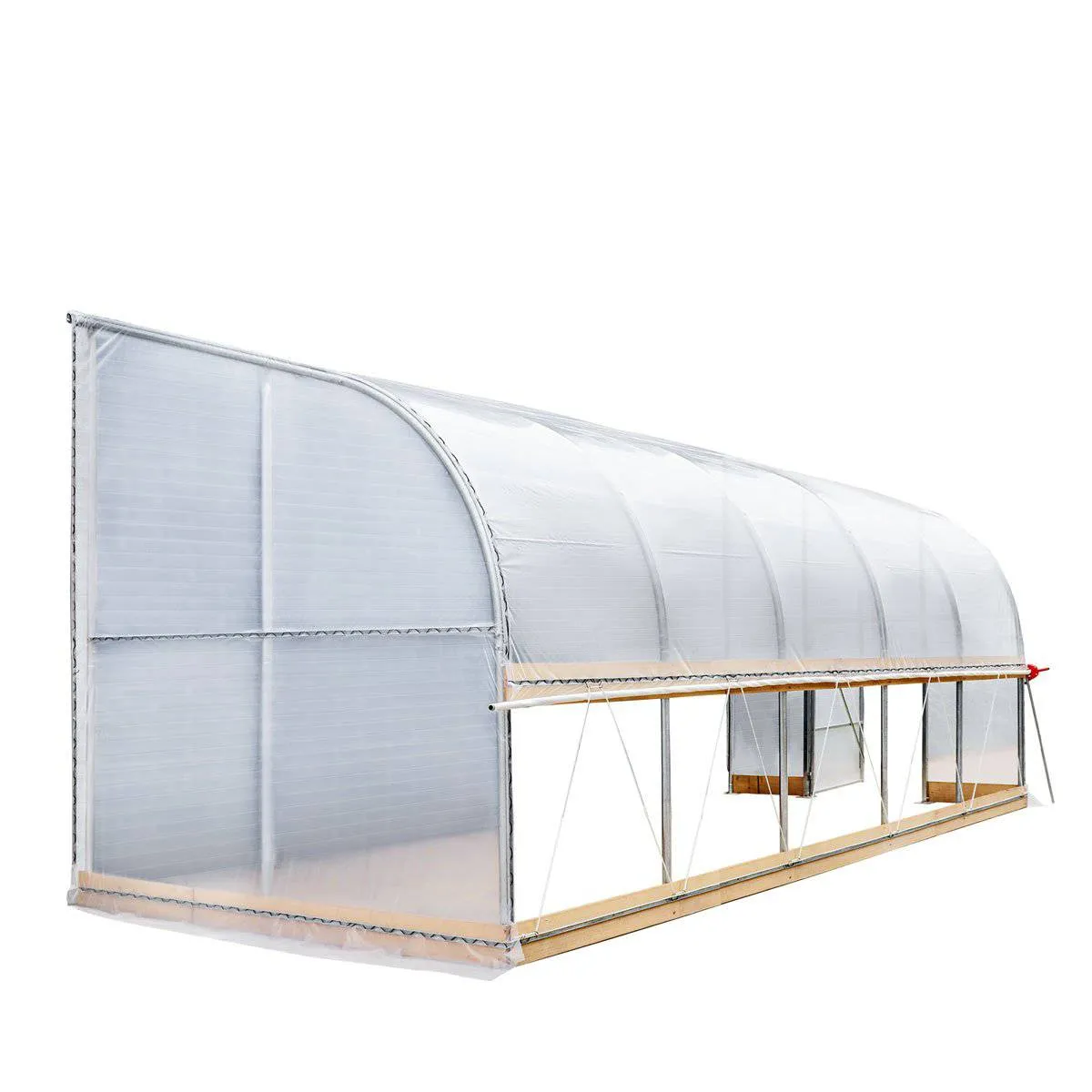 TMG Industrial 10’ x 20’ Lean-To Greenhouse Grow Tent w/6 Mil Clear EVA Plastic Film, Cold Frame, Hand Crank Roll-Up Side, 6-½’ Sidewall, TMG-GHL1020