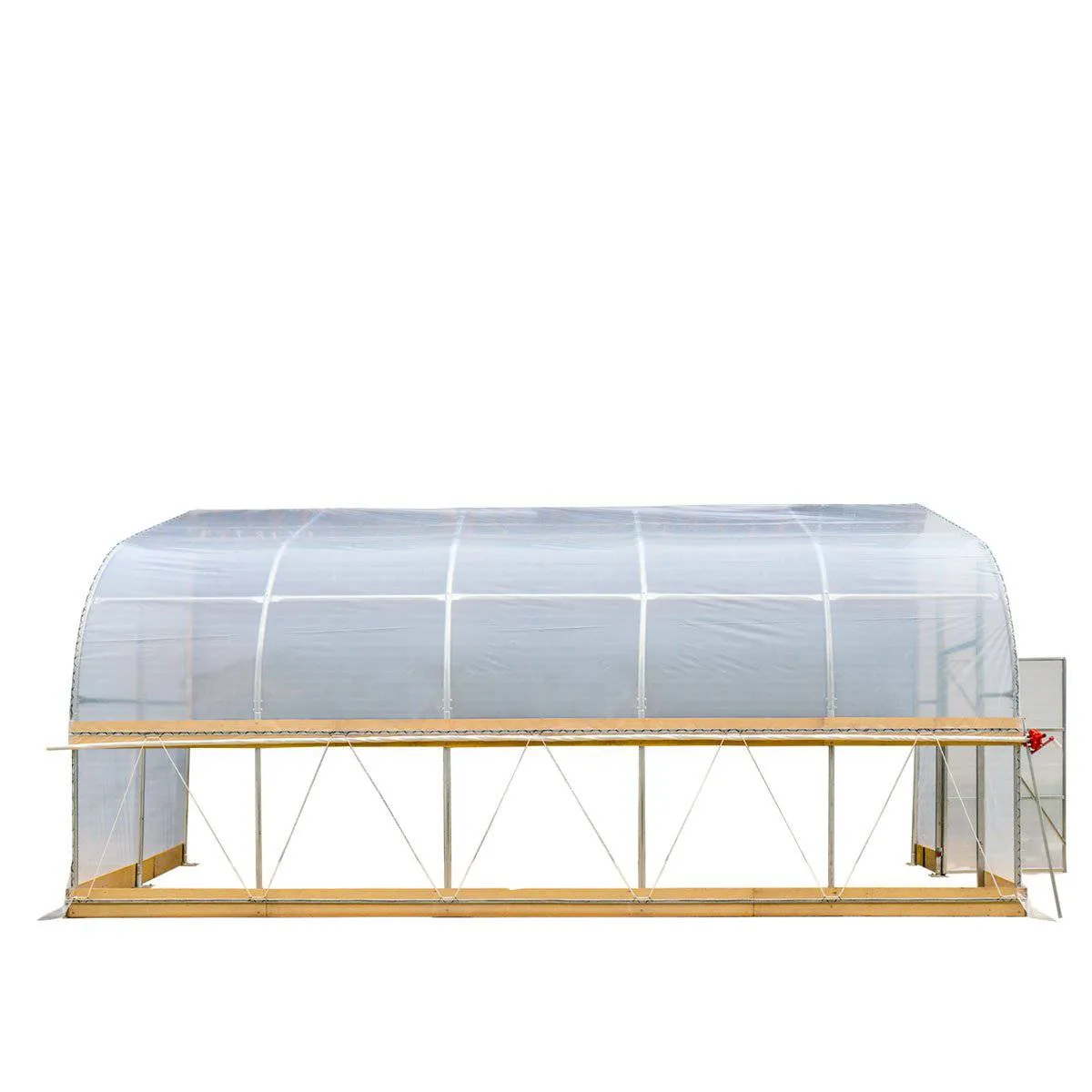 TMG Industrial 10’ x 20’ Lean-To Greenhouse Grow Tent w/6 Mil Clear EVA Plastic Film, Cold Frame, Hand Crank Roll-Up Side, 6-½’ Sidewall, TMG-GHL1020