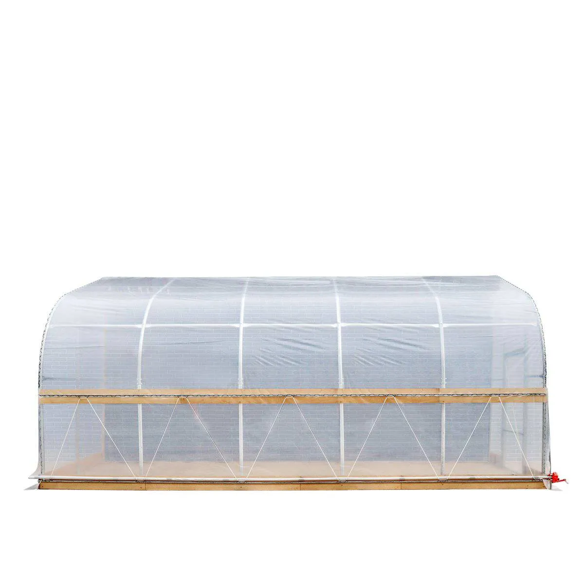 TMG Industrial 10’ x 20’ Lean-To Greenhouse Grow Tent w/6 Mil Clear EVA Plastic Film, Cold Frame, Hand Crank Roll-Up Side, 6-½’ Sidewall, TMG-GHL1020