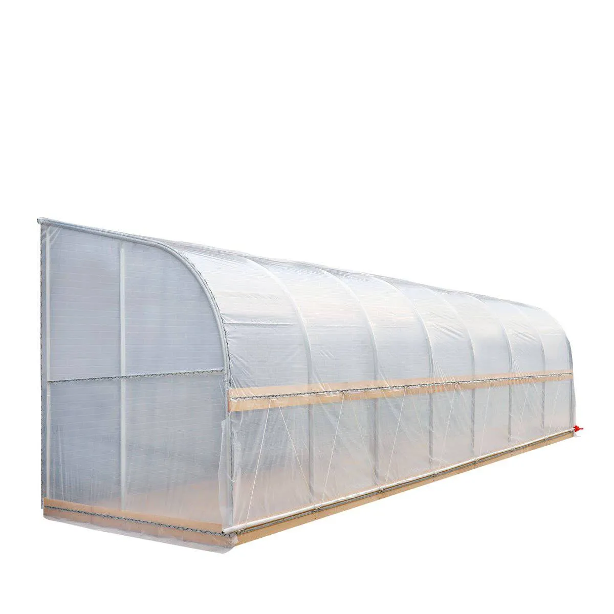 TMG Industrial 10’ x 30’ Lean-To Greenhouse Grow Tent w/6 Mil Clear EVA Plastic Film, Cold Frame, Hand Crank Roll-Up Side, 6-½’ Sidewall, TMG-GHL1030