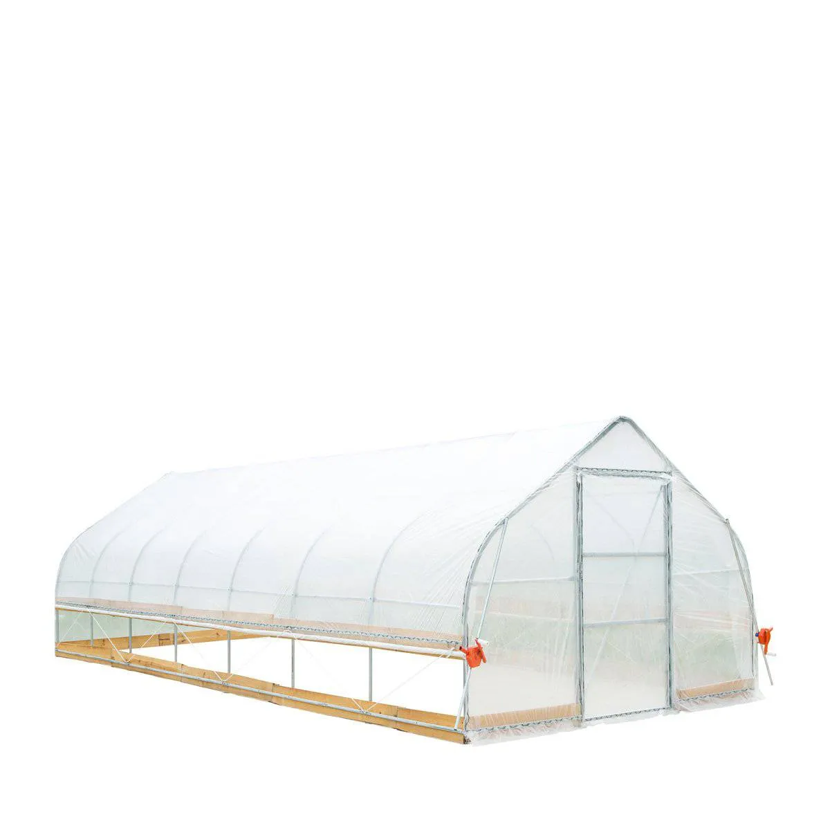 TMG Industrial 12’ x 30’ Tunnel Greenhouse Grow Tent w/6 Mil Clear EVA Plastic Film, Cold Frame, Hand Crank Roll-Up Sides, Peak Ceiling Roof, TMG-GH1230