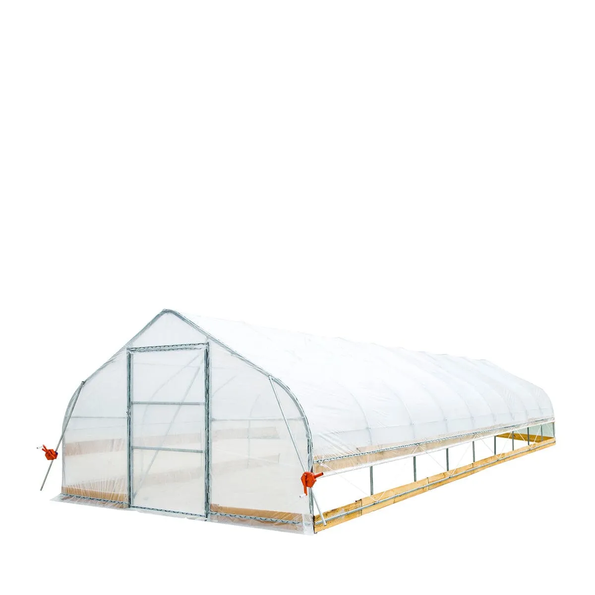 TMG Industrial 12’ x 40’ Tunnel Greenhouse Grow Tent w/6 Mil Clear EVA Plastic Film, Cold Frame, Hand Crank Roll-Up Sides, Peak Ceiling Roof, TMG-GH1240