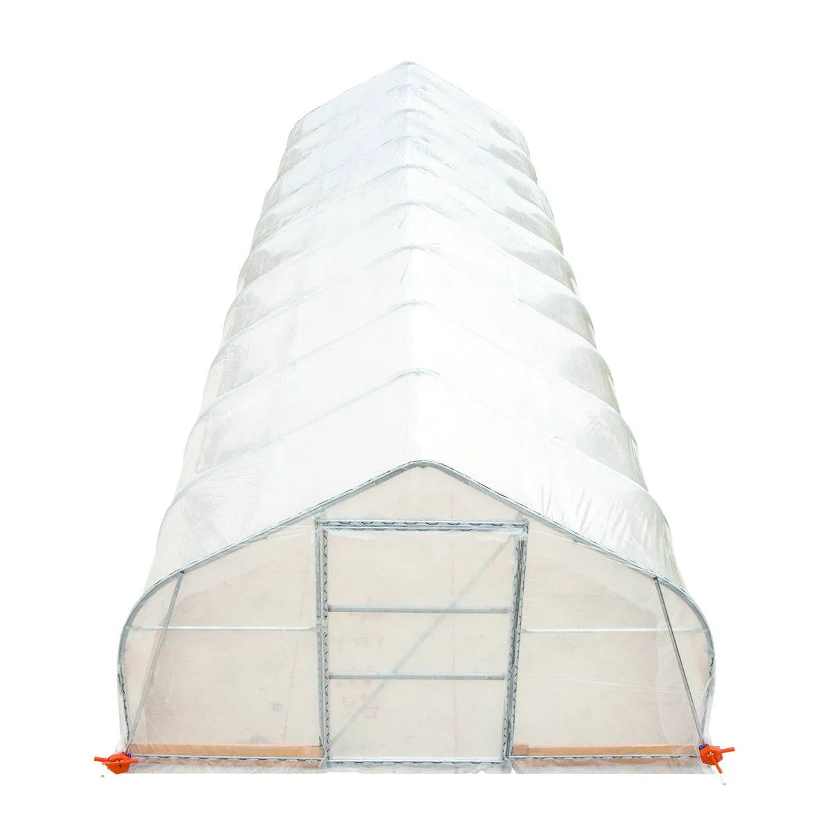 TMG Industrial 12’ x 40’ Tunnel Greenhouse Grow Tent w/6 Mil Clear EVA Plastic Film, Cold Frame, Hand Crank Roll-Up Sides, Peak Ceiling Roof, TMG-GH1240