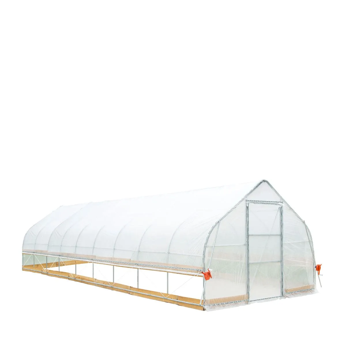 TMG Industrial 12’ x 40’ Tunnel Greenhouse Grow Tent w/6 Mil Clear EVA Plastic Film, Cold Frame, Hand Crank Roll-Up Sides, Peak Ceiling Roof, TMG-GH1240