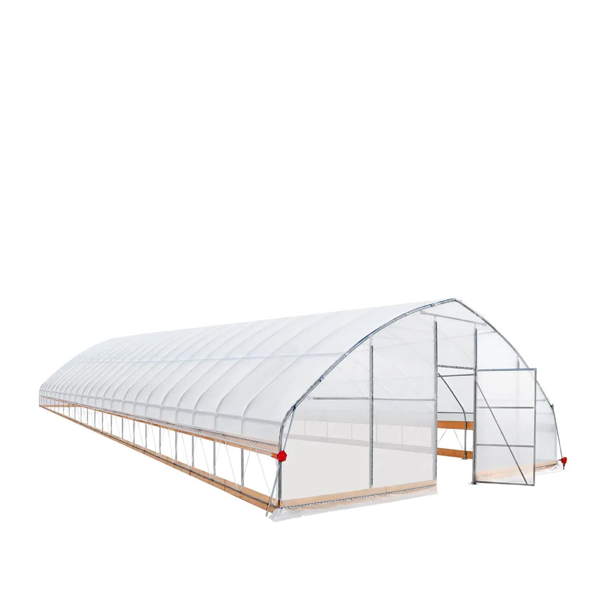 TMG Industrial 25’ x 100’ Tunnel Greenhouse Grow Tent w/6 Mil Clear EVA Plastic Film, Cold Frame, Hand Crank Roll-Up Sides, Peak Ceiling Roof, TMG-GH25100