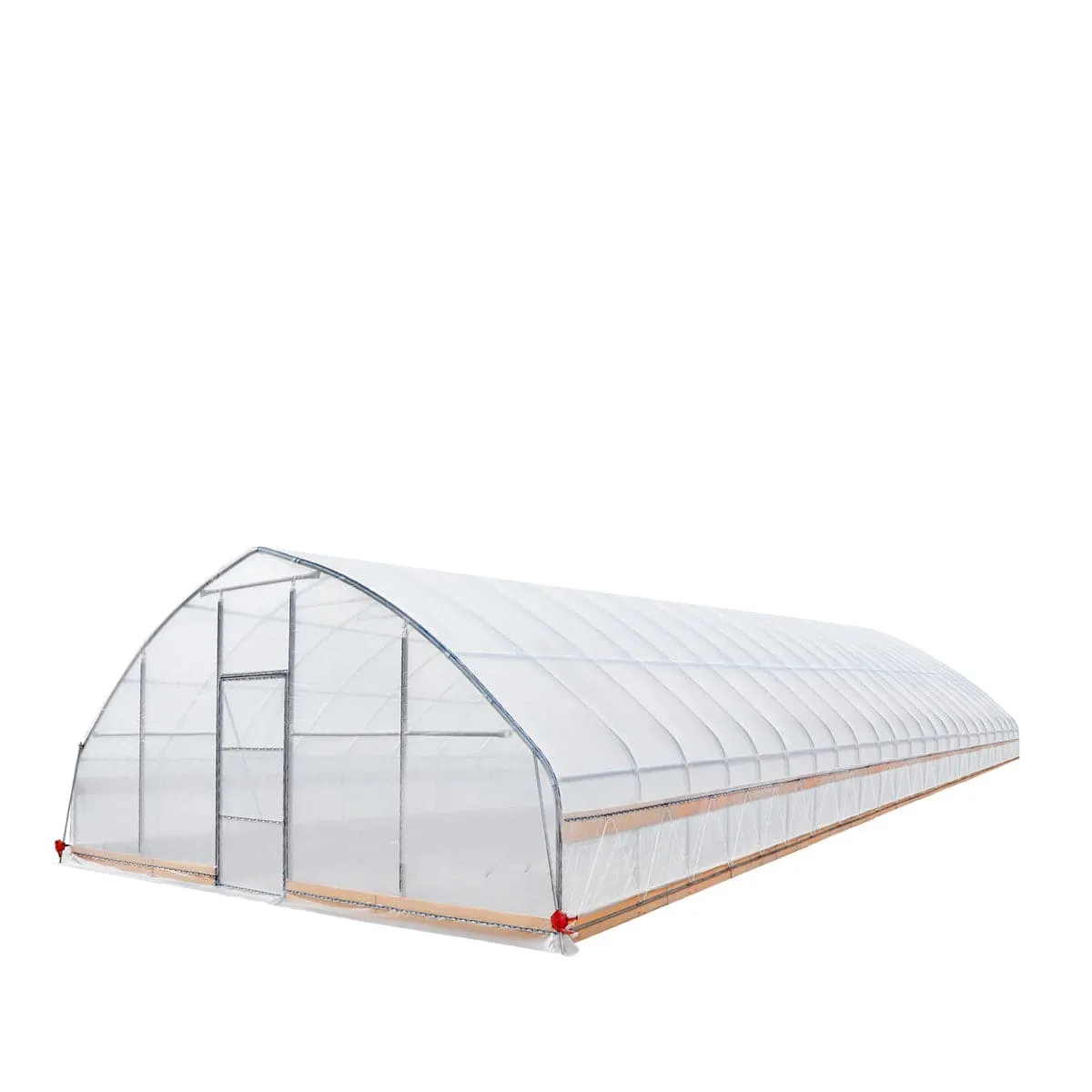 TMG Industrial 25’ x 100’ Tunnel Greenhouse Grow Tent w/6 Mil Clear EVA Plastic Film, Cold Frame, Hand Crank Roll-Up Sides, Peak Ceiling Roof, TMG-GH25100