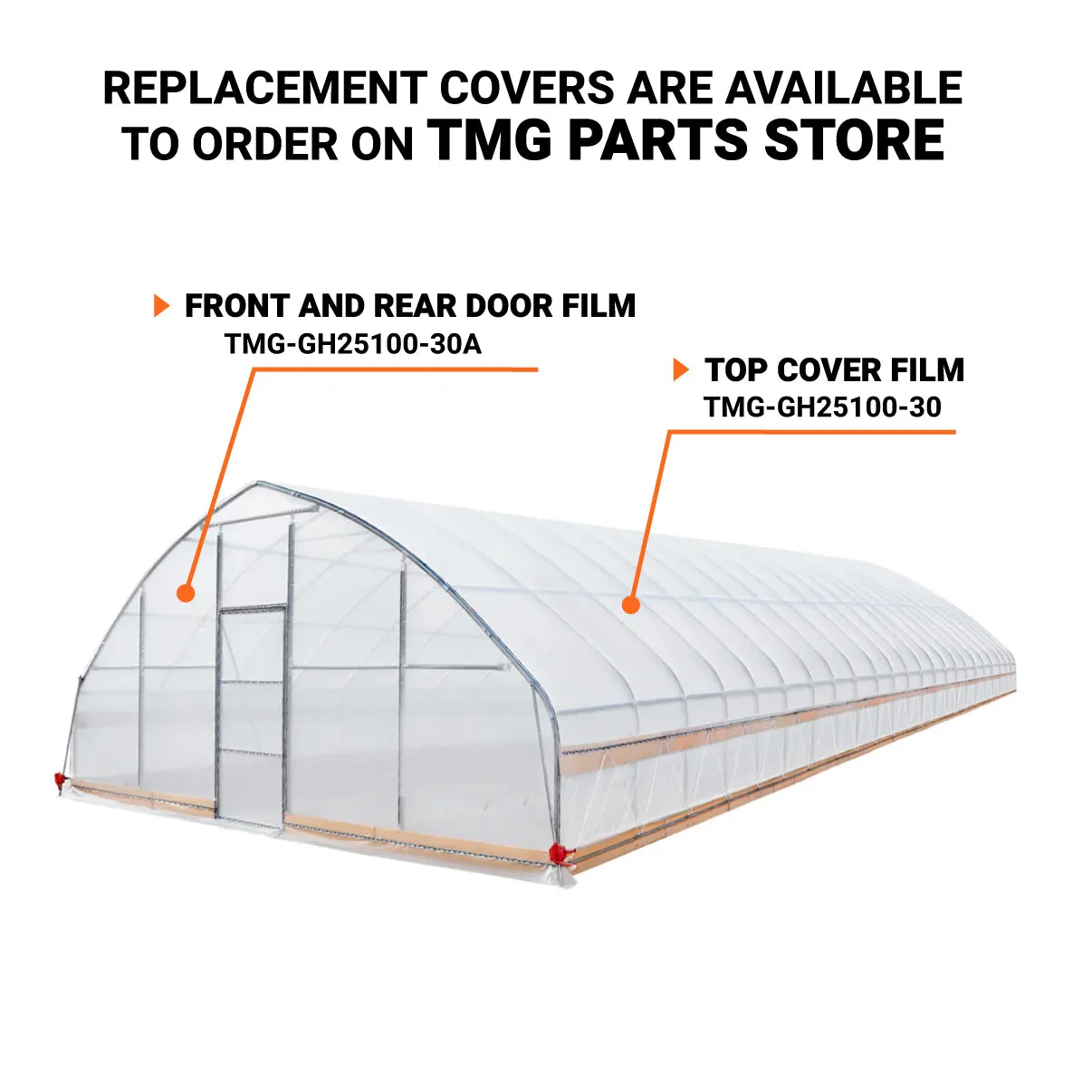 TMG Industrial 25’ x 100’ Tunnel Greenhouse Grow Tent w/6 Mil Clear EVA Plastic Film, Cold Frame, Hand Crank Roll-Up Sides, Peak Ceiling Roof, TMG-GH25100