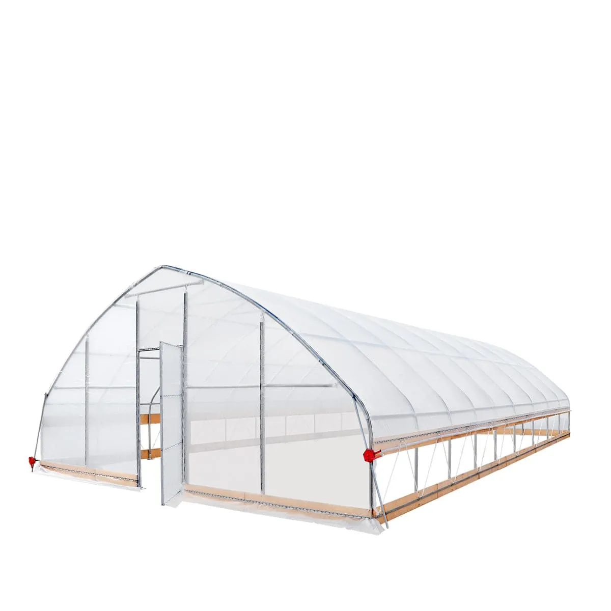 TMG Industrial 25’ x 40’ Tunnel Greenhouse Grow Tent w/6 Mil Clear EVA Plastic Film, Cold Frame, Hand Crank Roll-Up Sides, Peak Ceiling Roof, TMG-GH2540