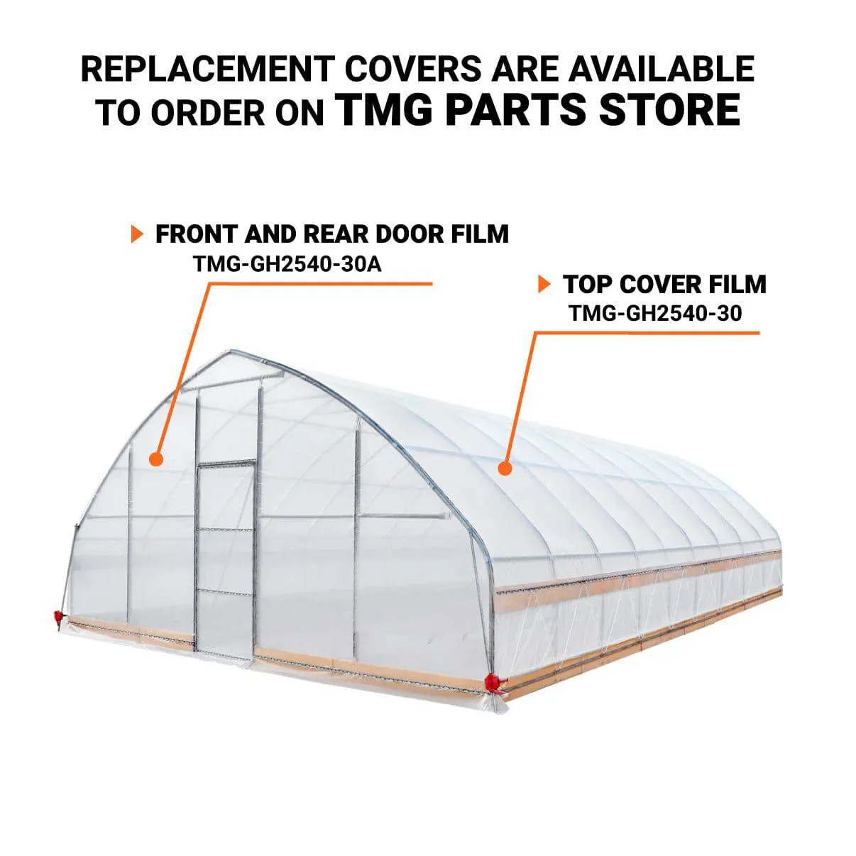 TMG Industrial 25’ x 40’ Tunnel Greenhouse Grow Tent w/6 Mil Clear EVA Plastic Film, Cold Frame, Hand Crank Roll-Up Sides, Peak Ceiling Roof, TMG-GH2540