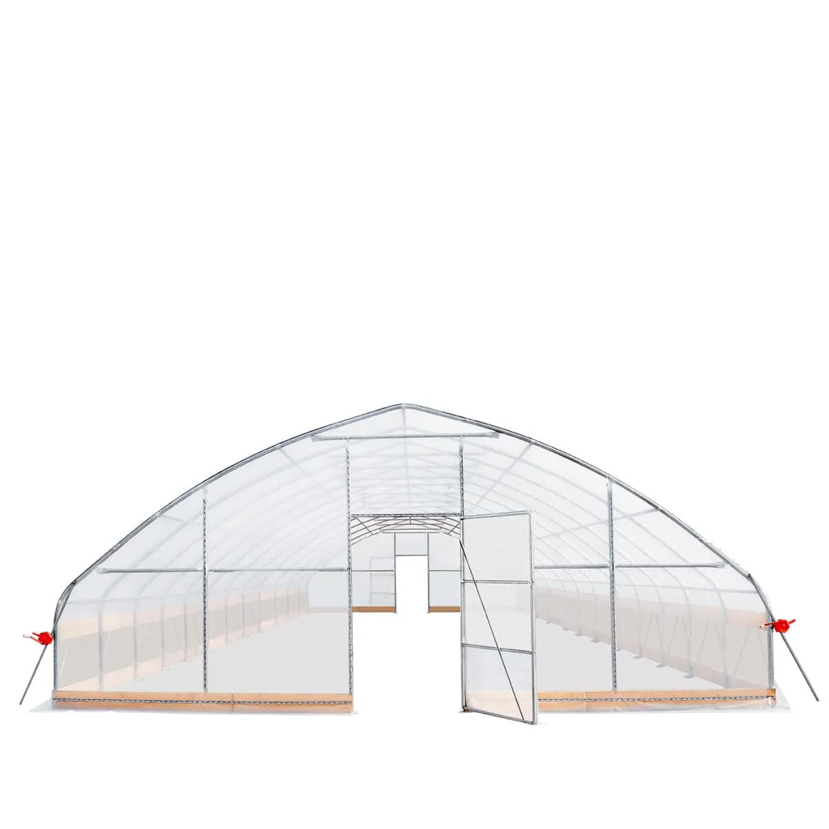 TMG Industrial 25’ x 50’ Tunnel Greenhouse Grow Tent w/6 Mil Clear EVA Plastic Film, Cold Frame, Hand Crank Roll-Up Sides, Peak Ceiling Roof, TMG-GH2550