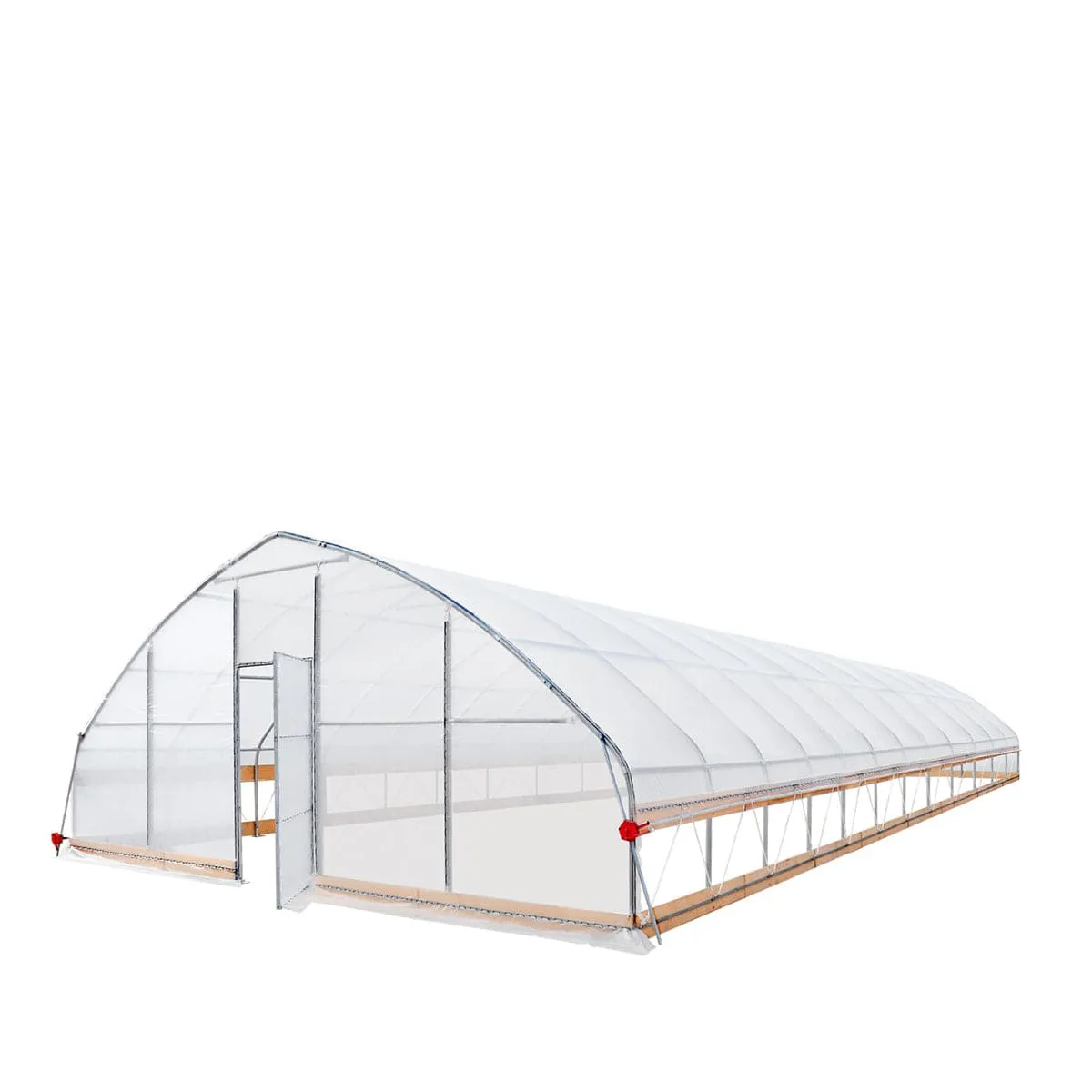 TMG Industrial 25’ x 50’ Tunnel Greenhouse Grow Tent w/6 Mil Clear EVA Plastic Film, Cold Frame, Hand Crank Roll-Up Sides, Peak Ceiling Roof, TMG-GH2550