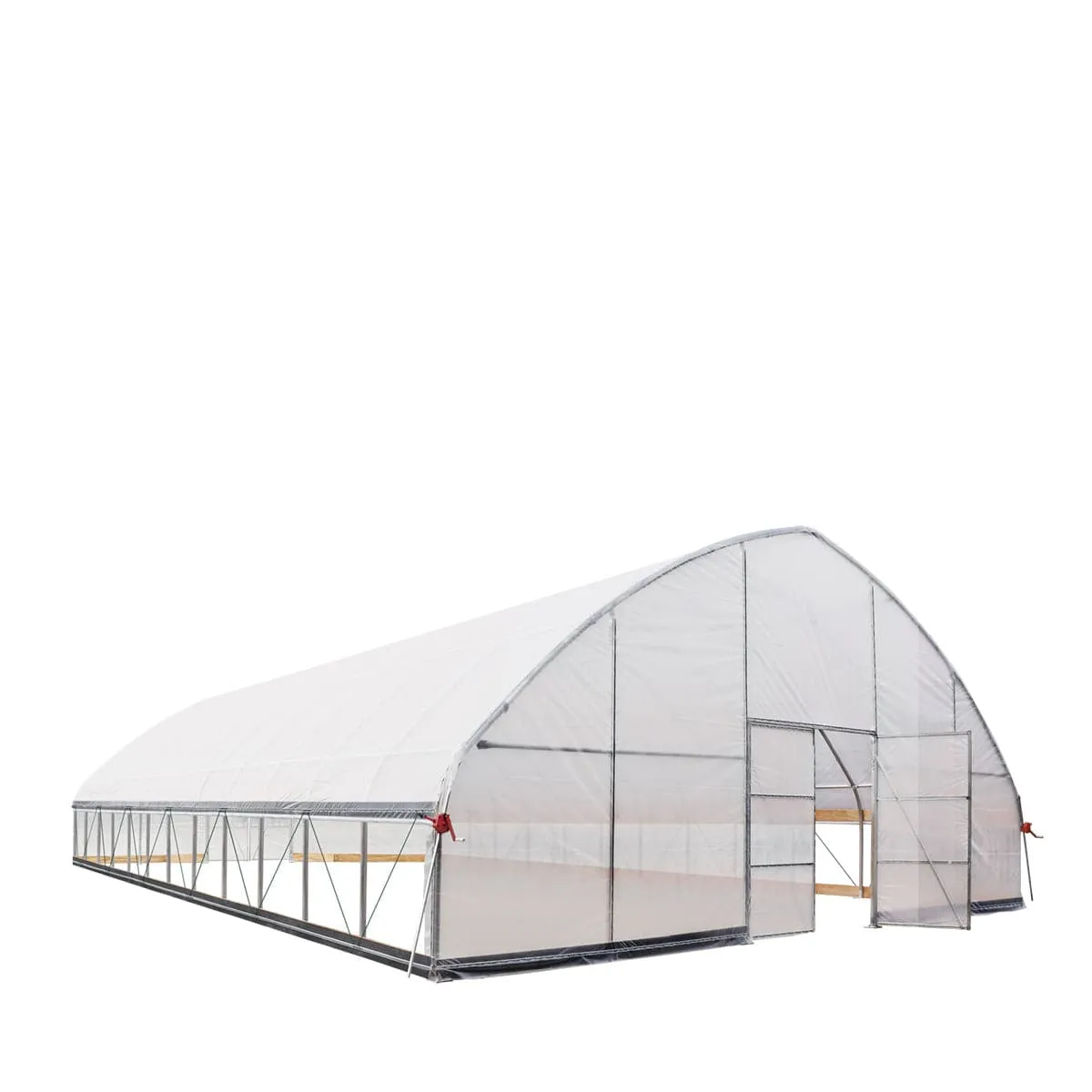 TMG Industrial 30’ x 50’ Tunnel Greenhouse Grow Tent w/6 Mil Clear EVA Plastic Film, Cold Frame, Hand Crank Roll-Up Sides, Peak Ceiling Roof, TMG-GH3050