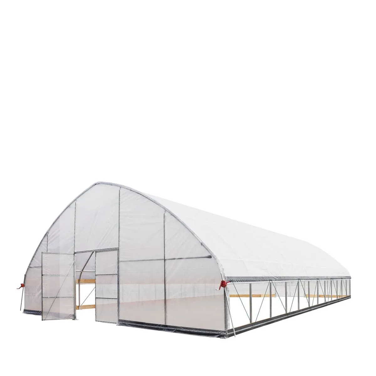 TMG Industrial 30’ x 50’ Tunnel Greenhouse Grow Tent w/6 Mil Clear EVA Plastic Film, Cold Frame, Hand Crank Roll-Up Sides, Peak Ceiling Roof, TMG-GH3050