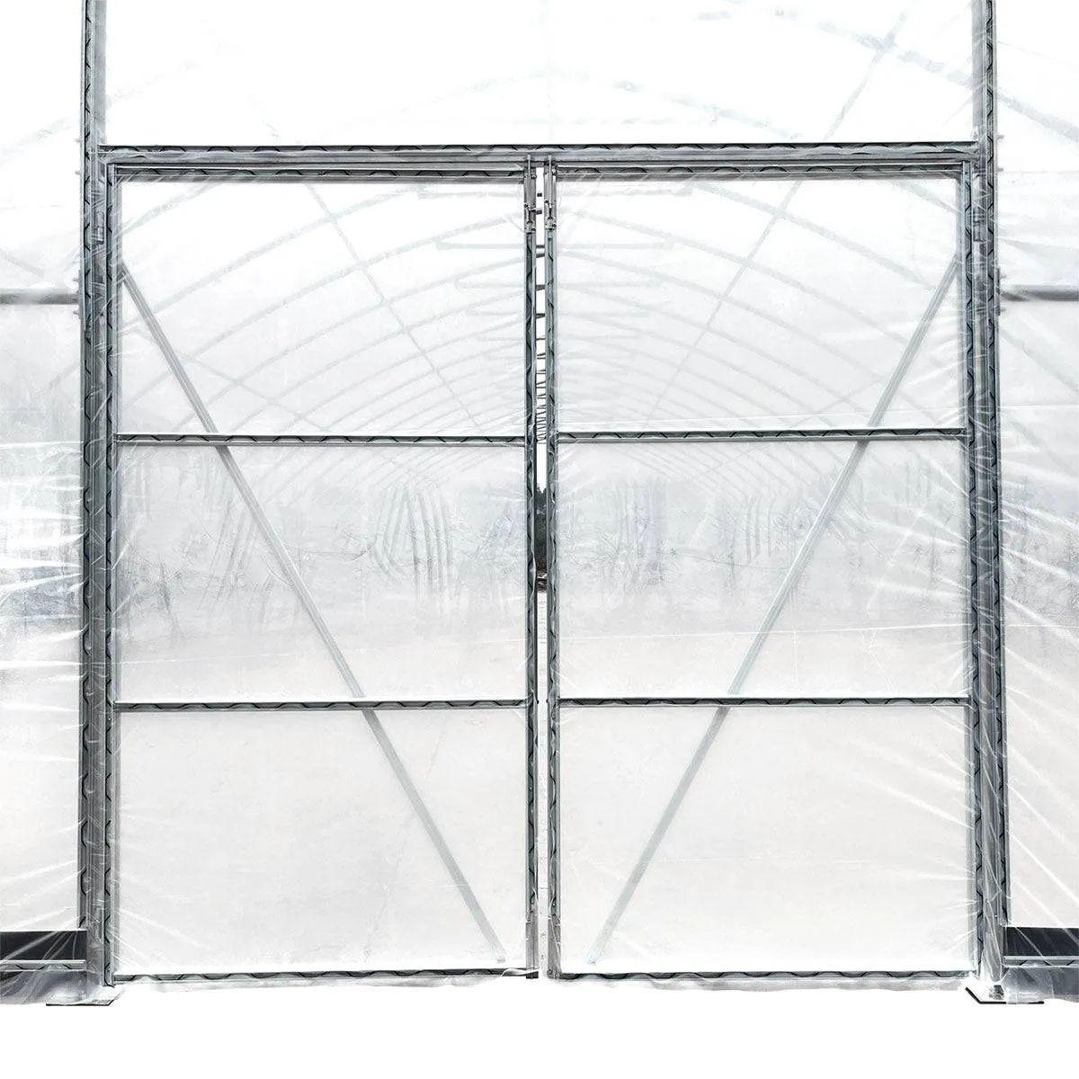 TMG Industrial 30’ x 50’ Tunnel Greenhouse Grow Tent w/6 Mil Clear EVA Plastic Film, Cold Frame, Hand Crank Roll-Up Sides, Peak Ceiling Roof, TMG-GH3050